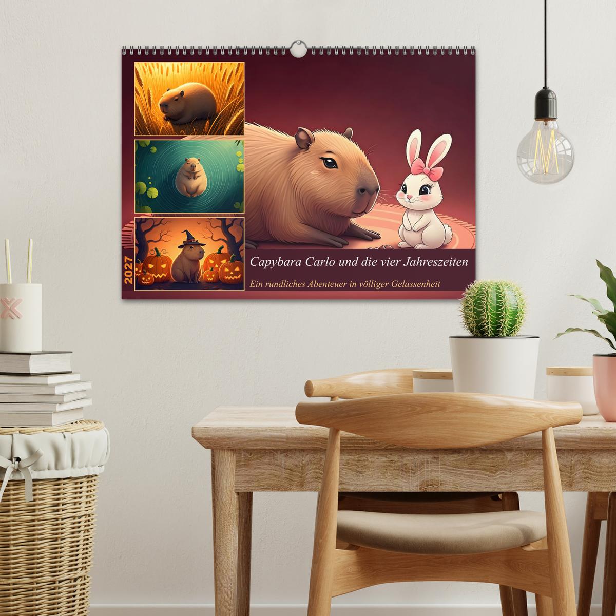 Capybara Carlo und die vier Jahreszeiten - Wand