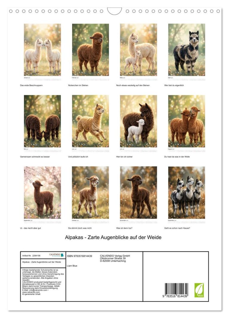 Alpakas - Zarte Augenblicke auf der Weide - Index